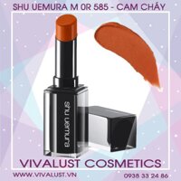 Son Shu 585 Cam Cháy, Vỏ Đen - SHU UEMURA Rouge Unlimited Amplified MATTE - M OR 585 - Dòng Lì