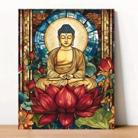 Sơn theo số, tượng Phật, Sơn Acrylic, Tranh theo số, Tranh tô màu, Trang trí phòng
