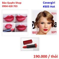 Son thỏi Covergirl – 305 Hot – Đỏ đô