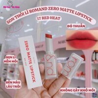 Son Thỏi Lì Màu Đỏ Thuần Romand Zero Matte Lipstick 17 Red Heat 3g