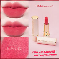 Son thỏi sáp ROSY SWEETLOVE hàng chính hãng, không chì, siêu lì, mềm môi, MÀU HỒNG SAN HÔ