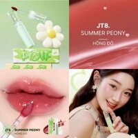 Son tint bóng FOIF Juicy JT8 Hồng đỏ đất , Son tint thuần chay căng mọng FOIF Juicy tint JT8 Summer Peony