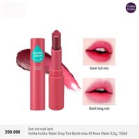 Son tint mát lạnh Holika Holika Water Drop Tint Bomb màu 09 Rose Water 2,5g