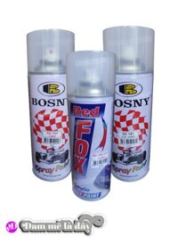Sơn trong suốt  trong bóng, trong mờ bảo vệ lớp sơn cao cấp Bosny - Redfox - dung tích 400ml - Thái Lan - Trong mờ - bosny cao cấp