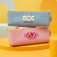 Sơn Tùng M-TP x DELI Túi đựng bút dáng túi kẻ caro Deli H903 - Tặng kèm bút nhớ dòng - Màu hồng