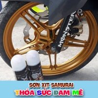 Sơn Xịt 1102 _ Chai Sơn Xịt Xe, Đồ Gia Dụng Samurai 1102 Màu Vàng Ánh Kim Tuyến HD _ Yellow HD