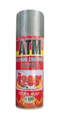 Sơn Xịt ATM Chịu nhiệt H680, Màu Bạc, 400ml, 12 Lon/Thùng