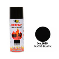 Sơn xịt chịu nhiệt độ cao, sơn pô xe, sơn chống cháy HI TEMP Bosny dung tích 400ml nhiều màu - Thái Lan - No.1039 Đen bóng 600 độ C