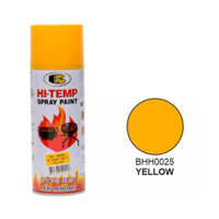 Sơn xịt chịu nhiệt độ cao, sơn pô xe, sơn chống cháy HI TEMP Bosny dung tích 400ml nhiều màu - Thái Lan - No.0025 Vàng 200 độ C