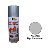 Sơn xịt chịu nhiệt độ cao, sơn pô xe, sơn chống cháy HI TEMP Bosny dung tích 400ml nhiều màu - Thái Lan - No.1500 Bạc 600 độ C