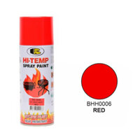Sơn xịt chịu nhiệt độ cao, sơn pô xe, sơn chống cháy HI TEMP Bosny dung tích 400ml nhiều màu - Thái Lan - No.0006 Đỏ 200 độ C
