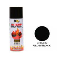 Sơn xịt chịu nhiệt độ cao, sơn pô xe, sơn chống cháy HI TEMP Bosny dung tích 400ml nhiều màu - Thái Lan - No.0039 đen bóng 200 độ C