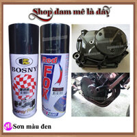 Sơn xịt đen bóng, đen nhám Bosny Redfox Thái lan dung tích 400ml - sơn ô tô, sơn xịt xe máy - Đen mờ - Bosny dòng cao cấp