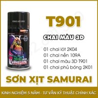 Sơn Xịt Màu Titan 3D T901 Son Samurai - Combo Xanh Tím