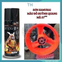 Sơn Xịt Samurai chuyên dùng cho xe máy màu đỏ huỳnh quang 57 **chống cháy, chống rạn nứt, vòi xịt chống chảy