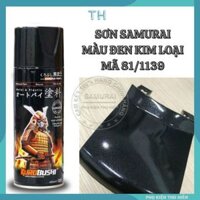 Sơn Xịt Samurai chuyên dùng cho xe máy màu đen kim loại 81/1139 chống cháy, chống rạn nứt, vòi xịt chống chảy