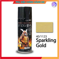 Sơn xịt samurai màu vàng đồng ánh kim mã 40/1123 sơn trên nền màu bạc