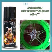 Sơn Xịt Samurai màu xanh lá huỳnh quang 54 ** chuyên dùng cho xe máy chống cháy, chống rạn nứt, vòi xịt chống chảy
