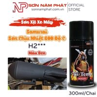 Sơn Xịt Samurai Sơn Chịu Nhiệt H2*** Sơn Ống Pô Màu Đen