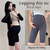 Song An Quần bầu legging Đùi Ngố đúc su co giãn 4 chiều có đáp bụng bigsize- quần short bà bầu chun chỉnh bụng đen xám
