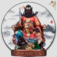 Song Kiếm Ngồi Thần Tượng nhựa màu Chung Quỳ Thiên Sư Cung phụng đồ trang trí