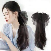 Sóng Lớn Cao Đuôi Ngựa Tóc Giả Lấy Kẹp Nơ Tóc Dài Đuôi Ngựa Nâu Đen Tóc Giả Uốn Tóc Đuôi Ngựa Tóc Giả Cho Nữ Bé Gái Mặc Hàng Ngày