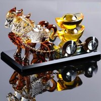 Song mã kéo Thỏi vàng biểu tượng phong thủy cho sự phát tài và thịnh vượng, quà tặng và trang trí đẳng cấp