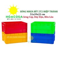 Sóng Nhựa Bít 2T2 – 51x43x22 cm -( Khay Nhựa Chữ Nhật) Hiệp Thành- Cứng Cáp, Bền Đẹp, Đồ Gia Dụng Hoacosa.