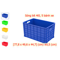 Sóng Nhựa bít 4 tấc 5 (Sóng 5 bánh xe) , Khay Nhựa Đựng Đồ, Sọt Nhựa Chở Hàng nhựa Duy Tân tốt chính hãng