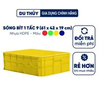 Sóng nhựa bít, rổ nhựa bít, sóng nhựa kín hình chữ nhật 1T9, kích thước 61 x 42 x 19cm, 2 màu, nhựa chính phẩm cứng cáp