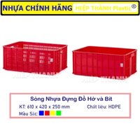 Sóng Nhựa Đựng Đồ / Khay Nhựa Đựng Đồ / Sọt Nhựa Chữ Nhật Chở Hàng / Nhựa Hiệp Thành Chính Hãng - KT: 610 x 420 x 250 mm