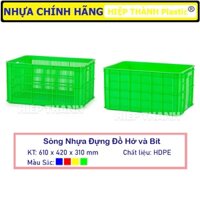 Sóng Nhựa Đựng Đồ / Khay Nhựa Đựng Đồ / Sọt Nhựa Chữ Nhật Chở Hàng / Nhựa Hiệp Thành Chính Hãng - KT: 610 x 420 x 310 mm