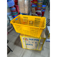 sóng nhựa đựng trái cây quai sắt , rổ nhựa đựng thanh Long và trái cây