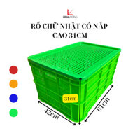 sóng nhựa hở cao 31cm,61x42cm nhựa HDPE nguyên sinh, độ dẻo cao dùng kho lạnh