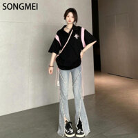 SONGMEl áo polo nữ áo có cổ phổ biến INS Vintage Trendy A23K04D 38Z240921