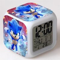 Sonic Đồng Hồ Báo Thức Điện Tử Nhím sonic Thay Đổi Màu Sắc Cỡ Nhỏ Dùng Làm Quà Tặng Sinh Nhật