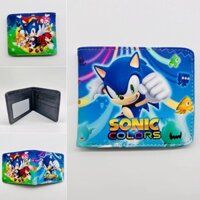 Sonic Hoạt Hình Dễ Thương Anime SONIC Chuột Ví SONIC Cậu Bé Nhím Chuột Ngắn Hai Lần Ví Đựng Tiền Xu Ví Da PU
