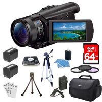 Sony FDR-AX100/B 4K Camcorder Bundle with Camera Bag, 64GB Extreme SDXC Memory UHS-I Card, 62mm UV, Polarizer & FLD Deluxe Filter kit and Accessori...