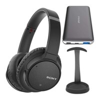 Sony WH-CH700N Wireless Noise Canceling Headphones (Black, USA Warranty) Bundle with Brushed Aluminum Headphone Stand and Ultra-Portable Power Bank...