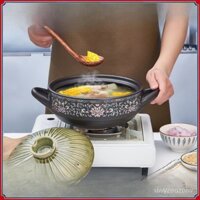 Soong Gia Dụng Soong Miệng Rộng Đường Kính Lớn Thương Mại Chịu Nhiệt Độ Cao，Bếp Từ, Miệng Nông, Nồi Sứ Chống Cháy Nổ, Ga