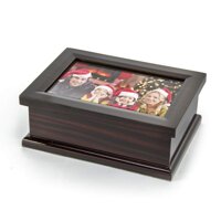 Sophisticated Modern 4 X 6 Photo Frame Musical Jewelry Box - Rock of Ages - Christian Version