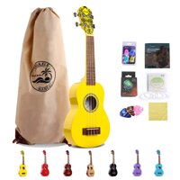 Soprano Ukulele 21 inch Mahogany Mini Kids Guitar Hawaiian ukelele Instrument Kit ukalalee for Beginner Adults Kids Starter(Yellow)