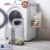 Sọt đựng quần áo bẩn, rổ đựng đồ bằng nhựa tiện gấp gọn kế máy giặt hoặc treo tường - SonnezHome
