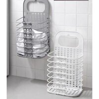 sọt đựng quần áo,đựng đồ chơi gấp gọn thông minh 3379 GDTH - Xanh xám,Sọt gấp gọn trắng