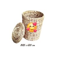 Sọt đựng rác đan nguyên liệu tự nhiên, phong cách vintage decor