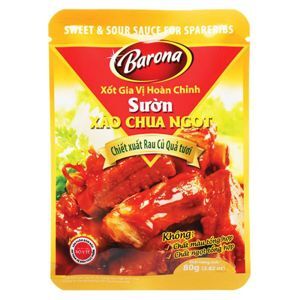 Sốt gia vị sườn xào chua ngọt Barona gói 80g