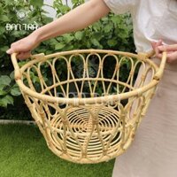 Sọt Mây Đan Thưa Đan Trà - Sọt Mây Đựng Đồ - Sọt Mây Decor Phòng- Nội Thất Decor Mây Tre Đan - Sọt Mây Đan Thưa size trung