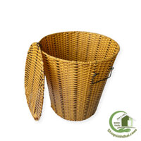 Sọt mây tròn lớn có nắp - Sọt nhựa giả mây
