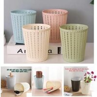 Sọt nhựa đan mây đựng đồ đa năng linh hoạt -S2- Sọt rác văn phòng sang trọng