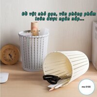 Sọt Nhựa Đan Mây Đựng Đồ Đa Năng Việt Nhật MSP-5155, Thùng Rác Văn Phòng Kiểu Dáng Hiện Đại, Màu Sắc Nhã Nhặn - Size bé25x20x15cm